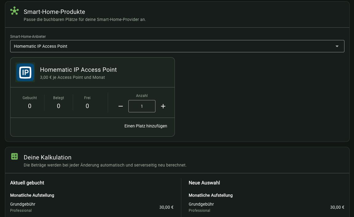 Unbestätigte Vorschau für einen zusätzlichen Homematic IP Access Point.
